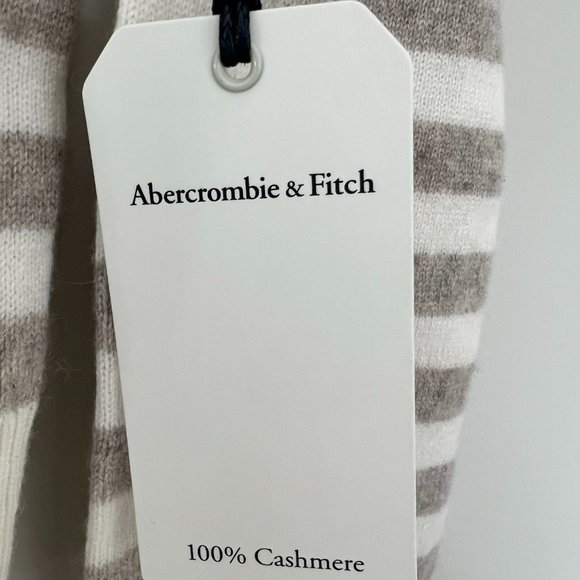 Abercrombie & Fitch Cashmere Striped Scoopneck Sweater 100% Cashmere XXS NWT - Picture 2 of 6
